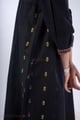Image for Kusvaa Cood159 Anika Handloom Cotton Black Kurta Pant Set Detail