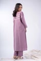 Image for Kusvaa Cood160 Aahana Handblock Cotton Purple Co Ord Set Back