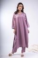 Image for Kusvaa Cood160 Aahana Handblock Cotton Purple Co Ord Set Front