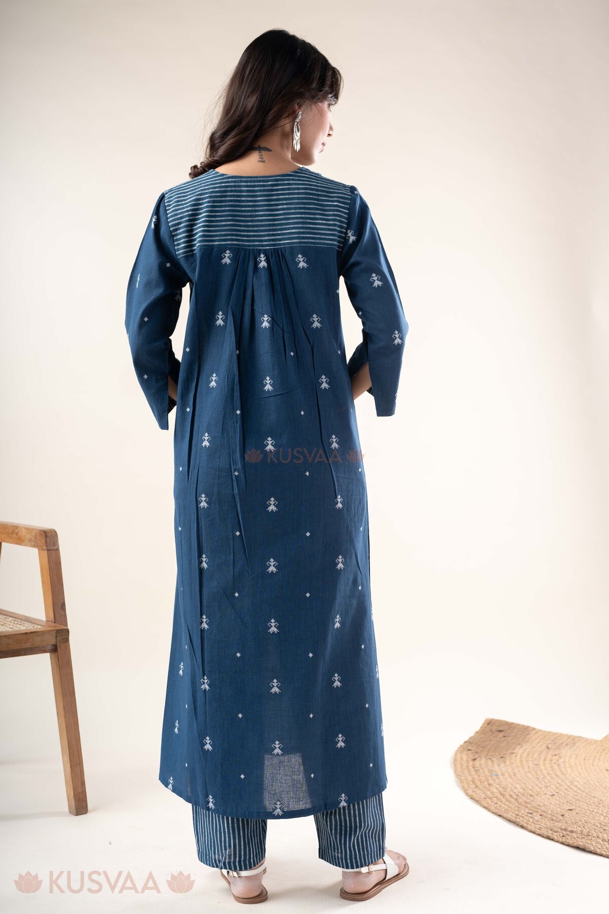 Image for Kusvaa Cood161 Ekani Handloom Cotton Co Ord Set Back
