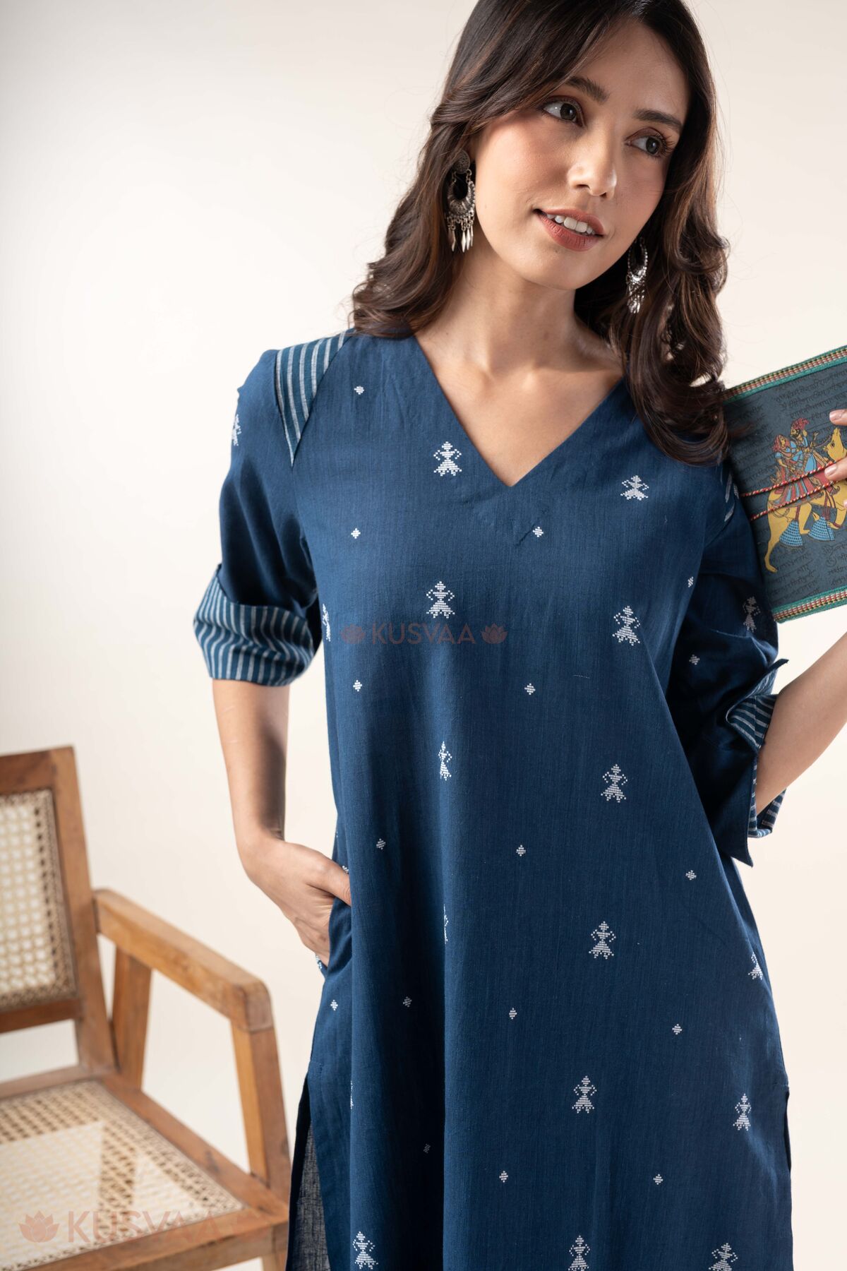 Image for Kusvaa Cood161 Ekani Handloom Cotton Co Ord Set Style