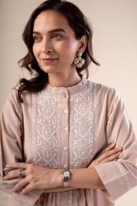 Image for Kusvaa Dr102 Kriti Nagari Handloom Beige Dress Featured
