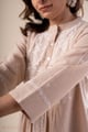 Image for Kusvaa Dr102 Kriti Nagari Handloom Beige Dress Sleeves