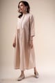 Image for Kusvaa Dr102 Kriti Nagari Handloom Beige Dress Walk
