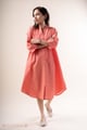 Image for Kusvaa Dr105 Falguni Cotton Pink Semi A Line Dress Walk