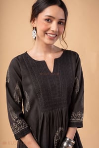 Image for Kusvaa Dr107 Bandita Cotton Charcoal Grey Dress Featured