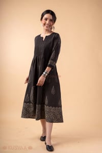 Image for Kusvaa Dr107 Bandita Cotton Charcoal Grey Dress Front