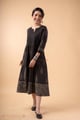 Image for Kusvaa Dr107 Bandita Cotton Charcoal Grey Dress Front