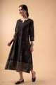Image for Kusvaa Dr107 Bandita Cotton Charcoal Grey Dress Walk