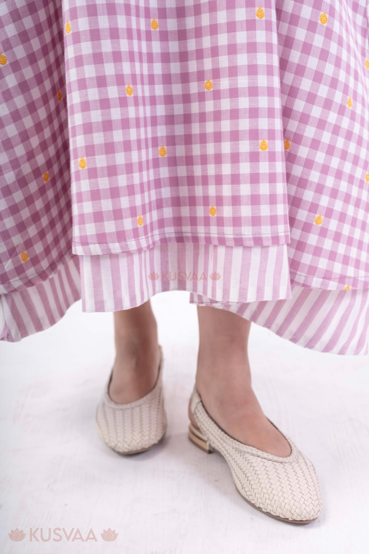 Image for Kusvaa Dr108 Gomti Handloom Cotton Dress Detail