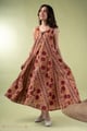 Image for Kusvaa Dr109 Netra Cotton Red A Line Dress Flair
