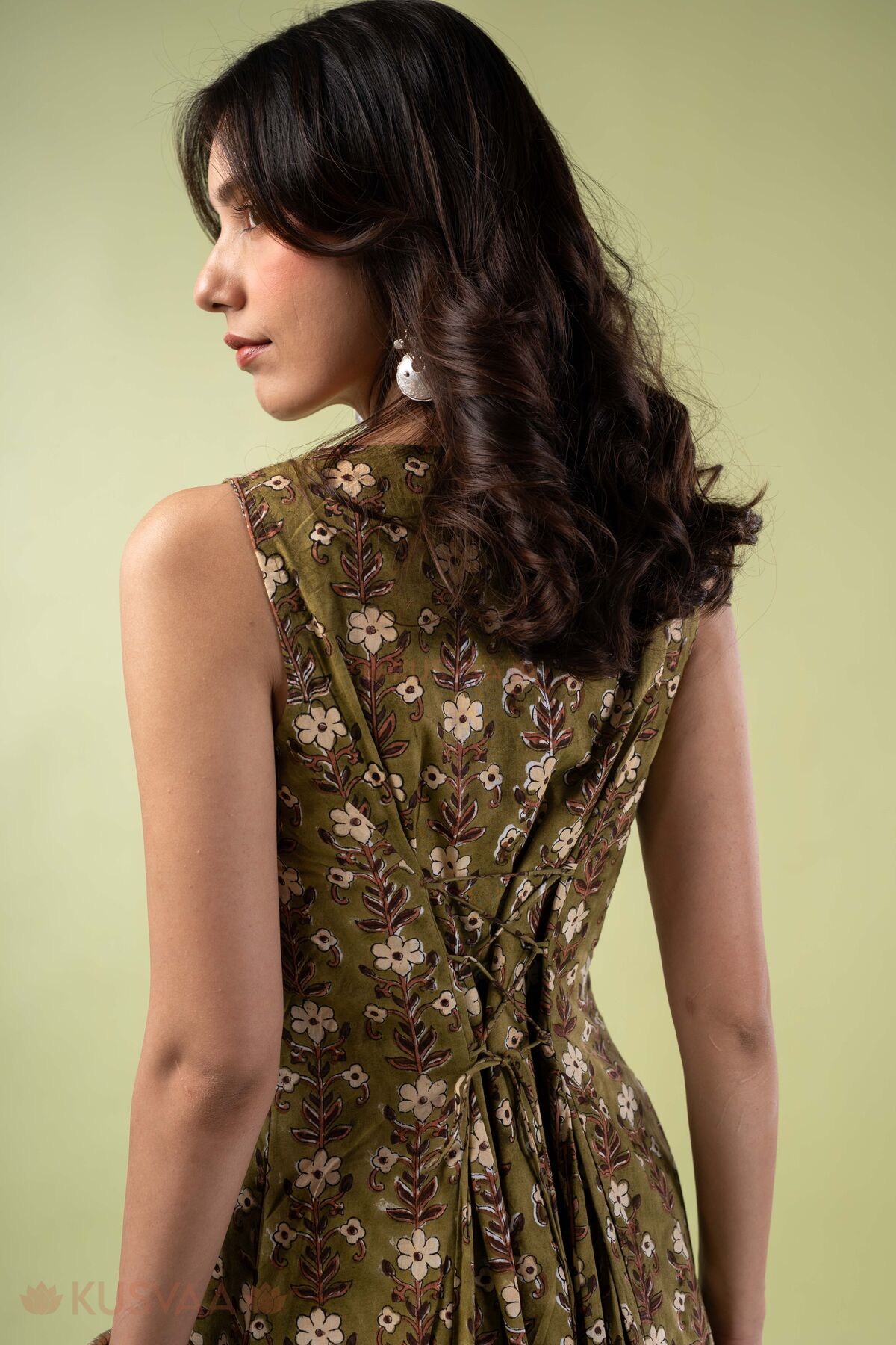 Image for Kusvaa Dr110 Grishima Cotton A Line Dress Back Detailing