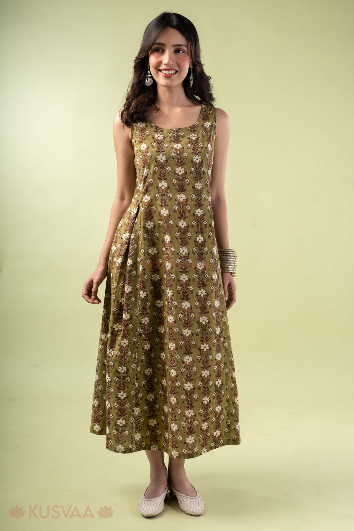 Image for Kusvaa Dr110 Grishima Cotton A Line Dress Front
