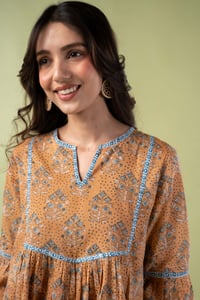 Image for Kusvaa Dr111 Vanita Orange Mulmul Dress Featured