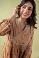 Image for Kusvaa Dr111 Vanita Orange Mulmul Dress Style