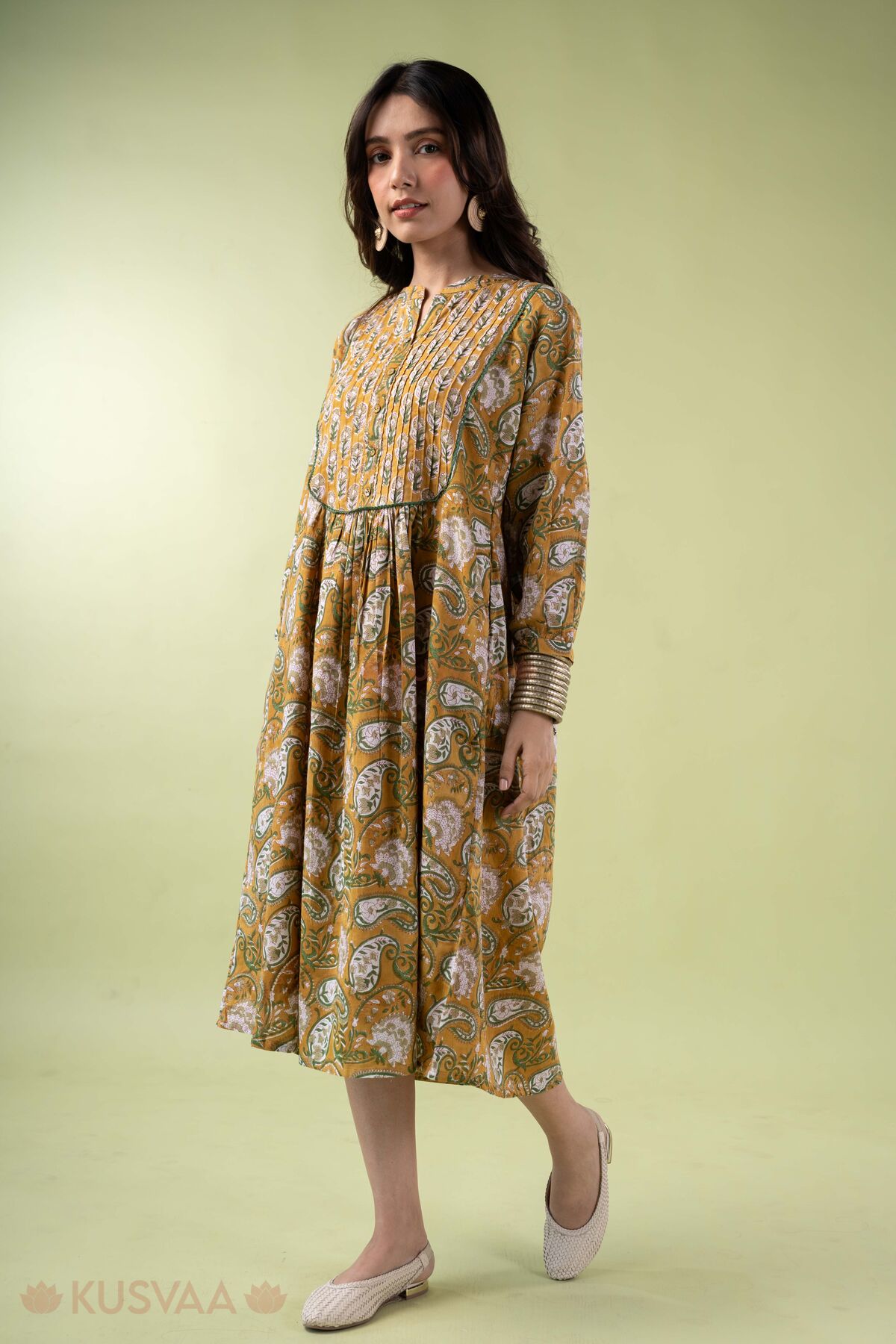 Image for Kusvaa Dr114 Haanvi Mulmul Women Dress Walking