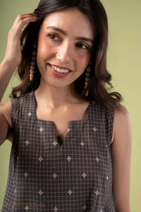 Image for Kusvaa Dr120 Kamini Handloom Cotton Brown Dress Featured
