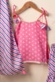 Image for Kusvaa Grw131 Cauvery Modal Satin Lehariya Print Kids Set Top