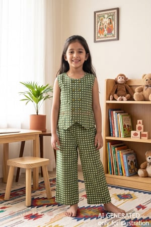 Image for Kusvaa Grw132 Ankita Cotton Co Ord Set For Kids AI
