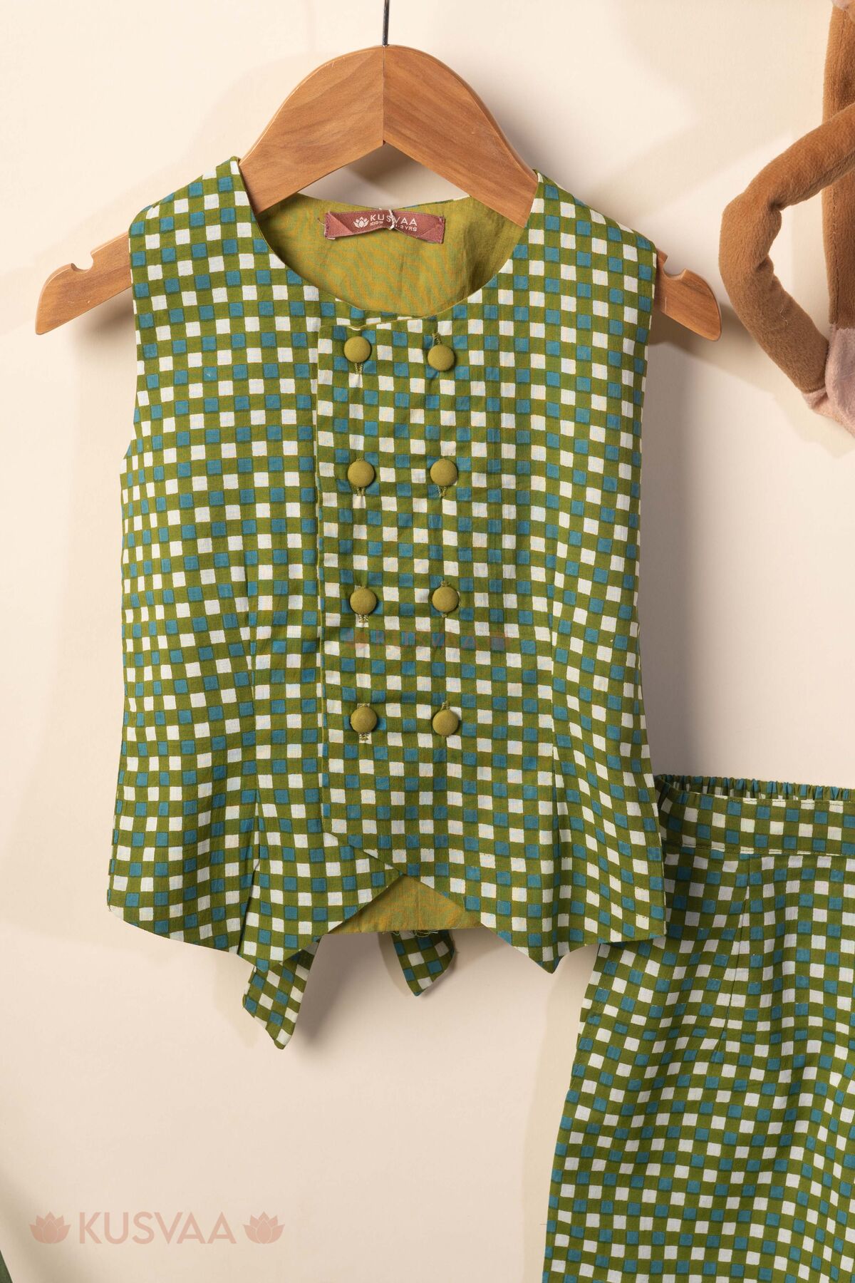 Image for Kusvaa Grw132 Ankita Cotton Co Ord Set For Kids Top Front