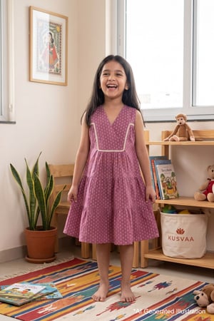 Image for Kusvaa Grw135 Ekta Handloom Cotton Purple Dress Ai