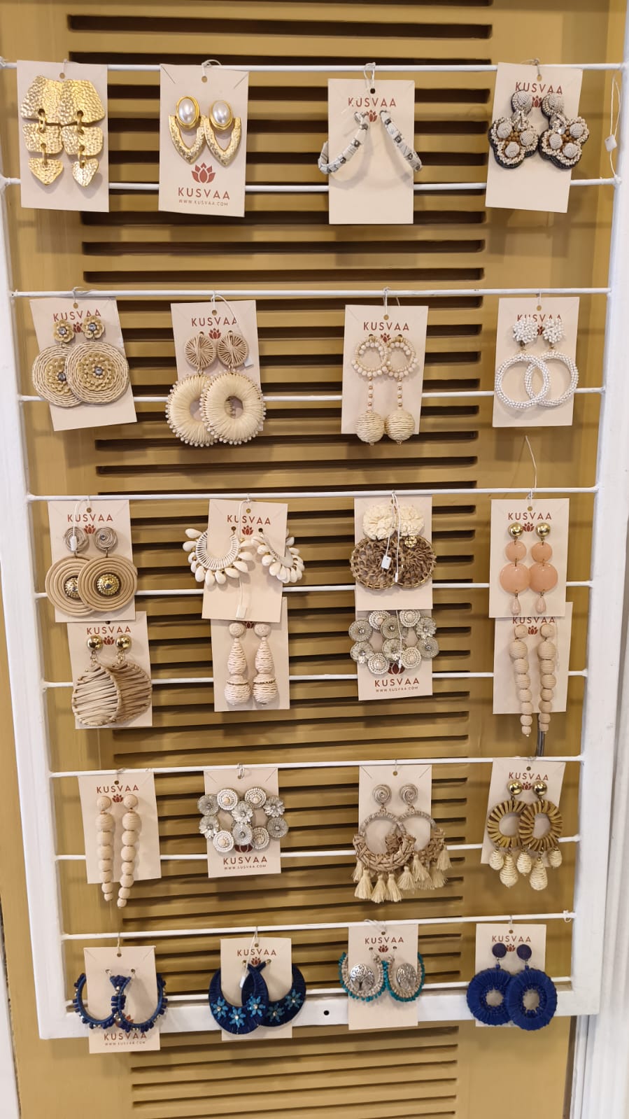 Earrings Wall Display — inside Kusvaa Good Earth City Centre