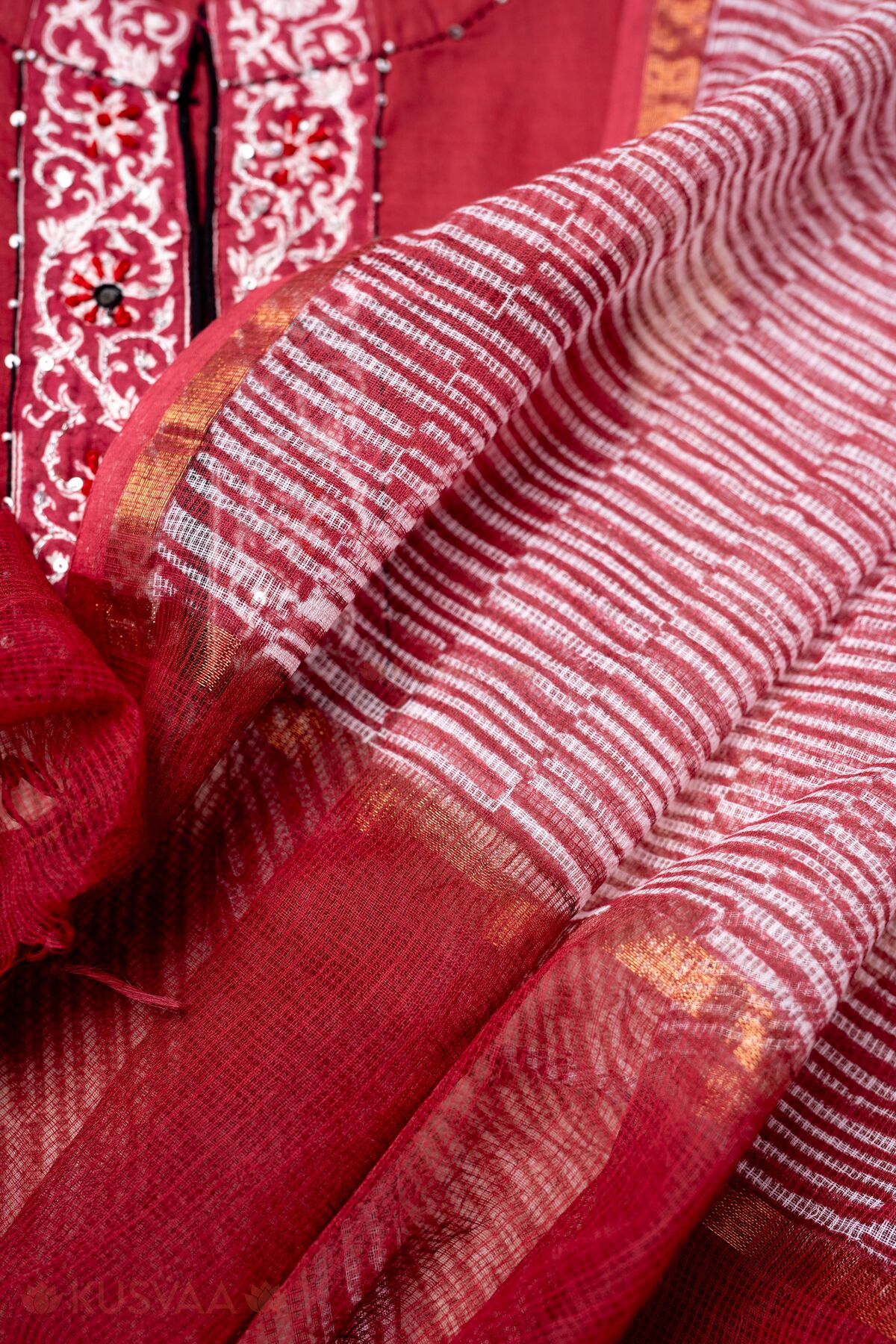 Image for Kusvaa Wkr304dup Radhisha Kota Doriya Dupatta Closeup
