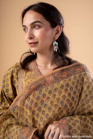 Image for Kusvaa Wkr328 Cheshta Handblock Cotton A Line Kurta Dupatta Featured