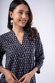 Image for Kusvaa Wkr339 Meera Cotton Blue Kurta With Pocket Featured