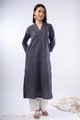 Image for Kusvaa Wkr339 Meera Cotton Blue Kurta With Pocket Front