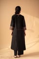 Image for Kusvaa Wkr340 Navya Handloom Cotton Black Kurta Back
