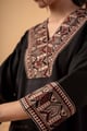 Image for Kusvaa Wkr340 Navya Handloom Cotton Black Kurta Sleeves