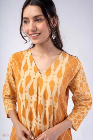 Image for Kusvaa Wkr345 Yashvi Handblock Cotton A Line Kurta Featured
