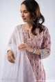 Image for Kusvaa Wkr347 Aadhya Handblock Cotton Pink Kurta Dupatta Front