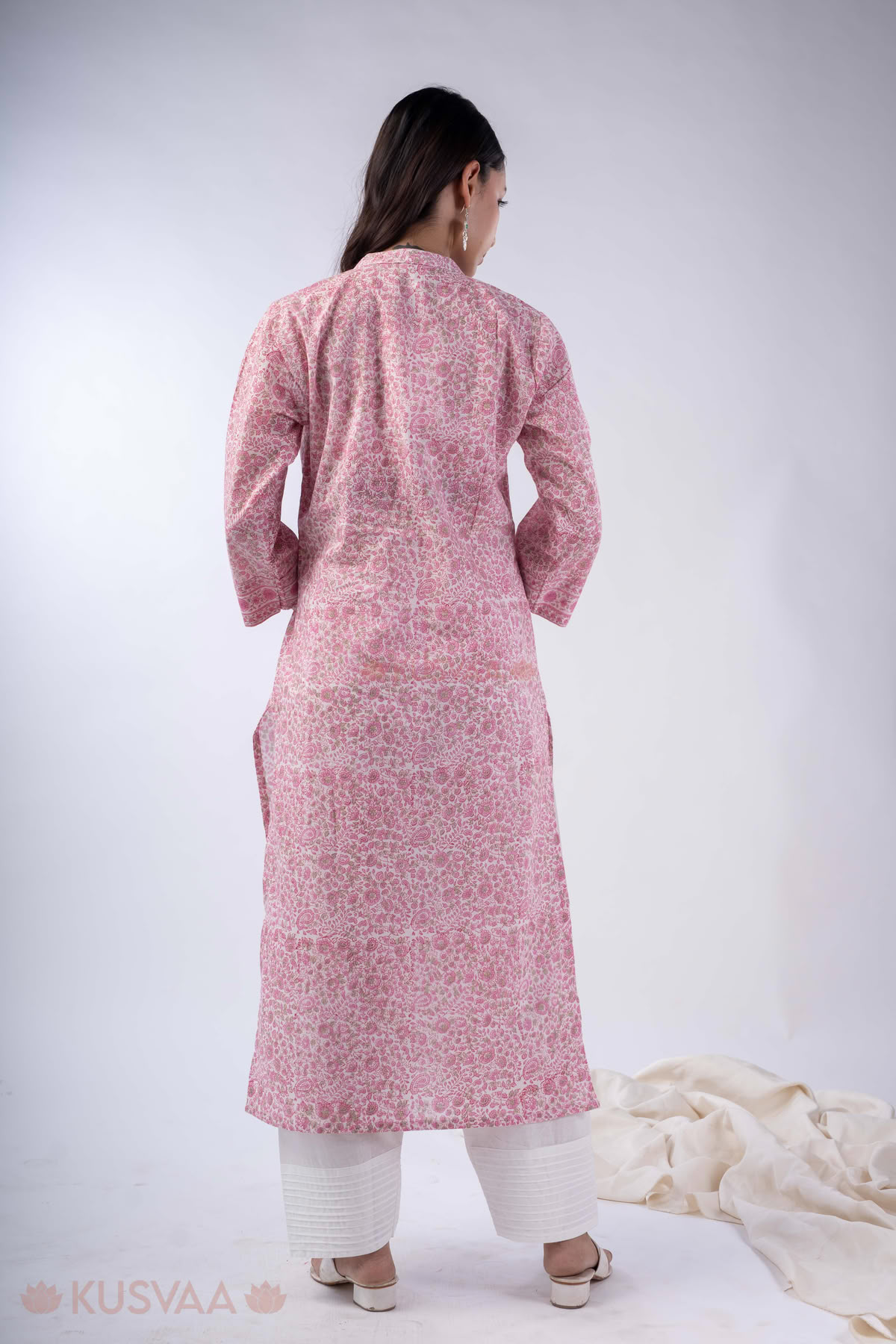 Image for Kusvaa Wkr356 Nisha Cotton Straight Fit Kurta Back