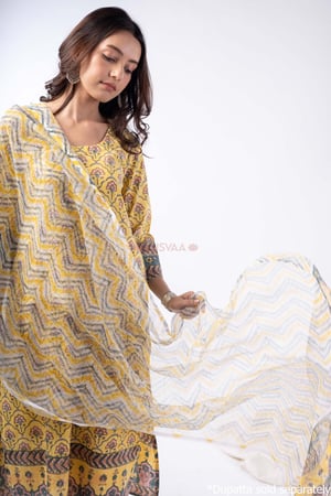 Image for Kusvaa Wkr357 Driti Cotton Straight Fit Kurta Dupatta Featured