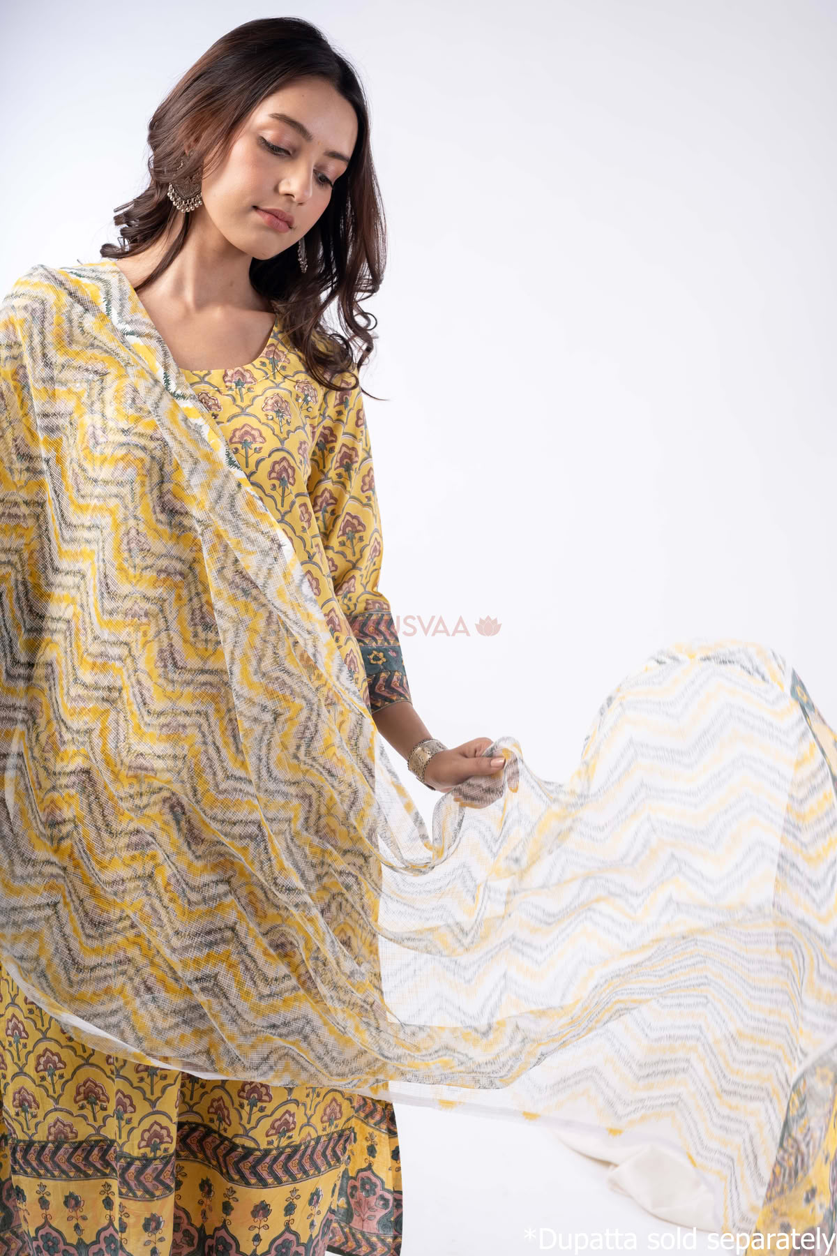 Image for Kusvaa Wkr357 Driti Cotton Straight Fit Kurta Dupatta Featured