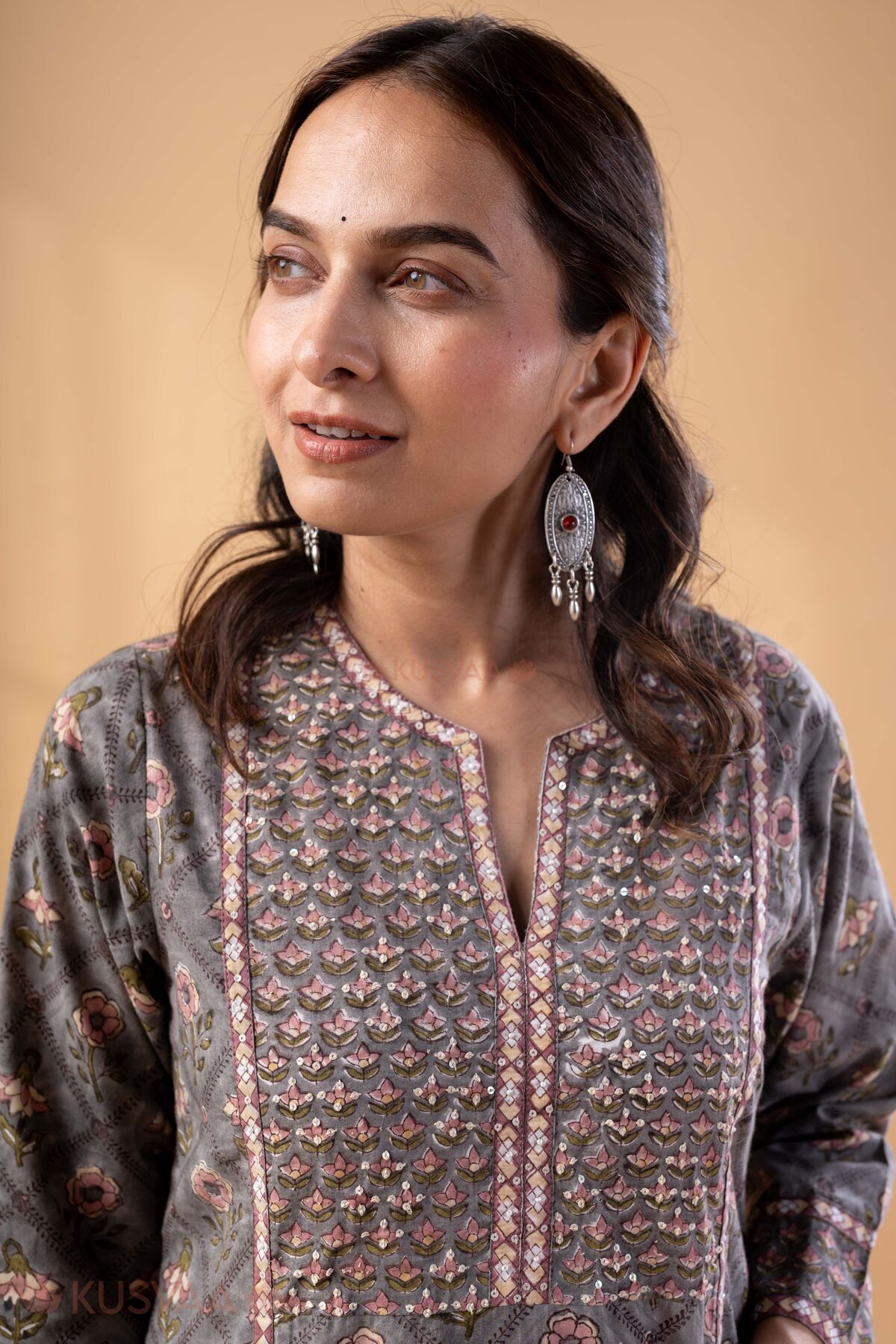 Image for Kusvaa Wkr358 Riya Cotton Straight Fit Kurta Featured