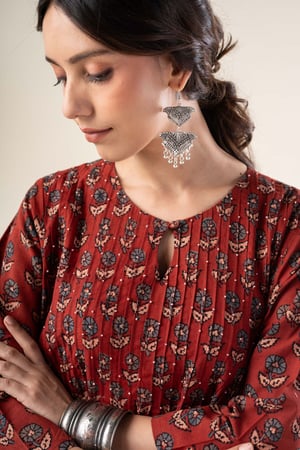 Image for Kusvaa Wkr360 Aditi Cotton A Line Kurta Featured