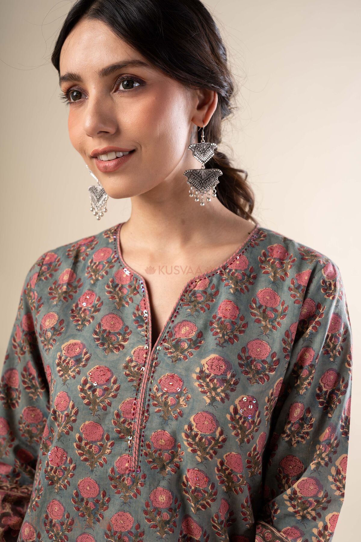 Image for Kusvaa Wkr361 Dakshita Cotton Straight Kurta Featured