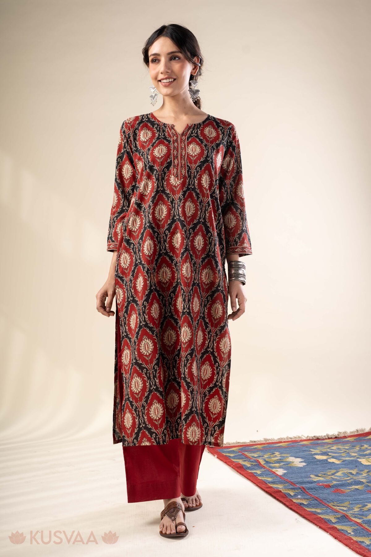 Image for Kusvaa Wkr362 Asha Cotton Straight Kurta Front