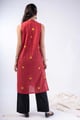 Image for Kusvaa Wkr363 Anvi Cotton Red A Line Kurta Back