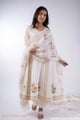 Image for Kusvaa Wkr364 Ela Cotton White Kurta Dupatta Front