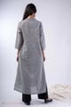 Image for Kusvaa Wkr366 Anjali Jamdani Cotton Grey Kurta Back