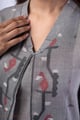 Image for Kusvaa Wkr366 Anjali Jamdani Cotton Grey Kurta Closeup