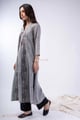 Image for Kusvaa Wkr366 Anjali Jamdani Cotton Grey Kurta Walk