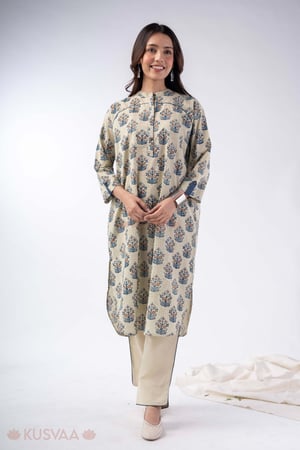 Image for Kusvaa Wkr367 Gargi Handloom Cotton Kurta Front