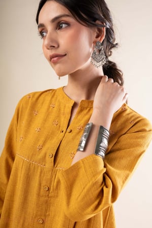 Image for Kusvaa Wkr369 Devaki Handloom Cotton A Line Kurta Featured