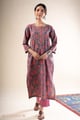 Image for Kusvaa Wkr378 Charika Cotton Purple Kurta Walking