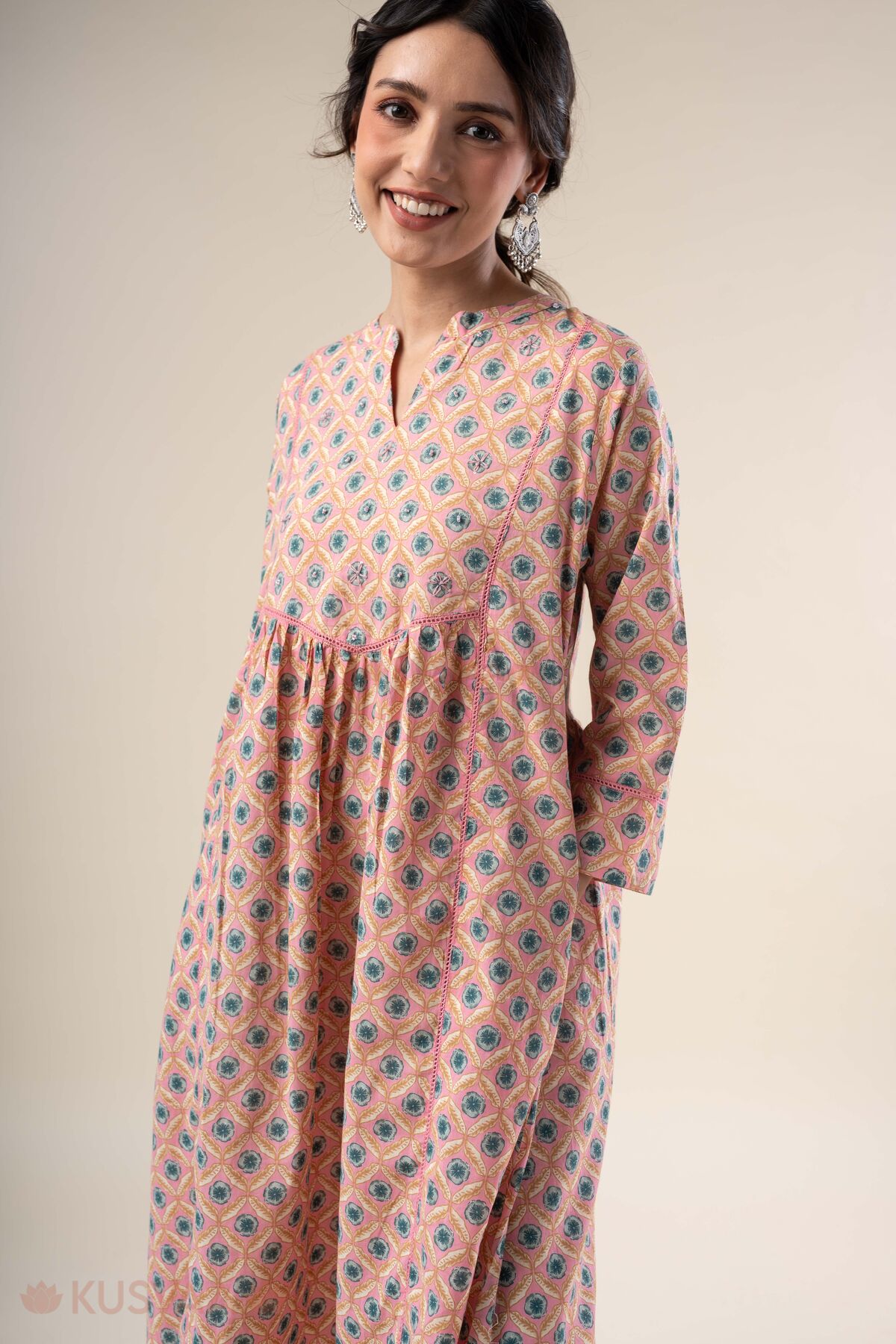 Image for Kusvaa Wkr379 Raskika Cotton A Line Kurta Style